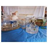 Glassware one piece of Waterford crystal another