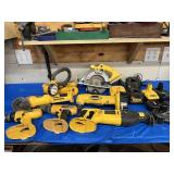 18V Dewalt tools and batteries and chargers. Two