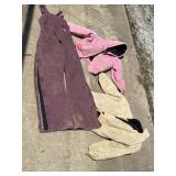 Carhartt coats and ladies bibs. A good queen