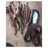 Horse or oxen collars and Hames