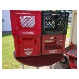 For milk crates, three with dairy names on them