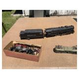 American flyer engine, cold car and other train