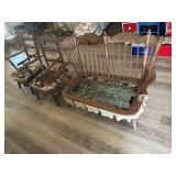 Rocker bench and 2 chairs. One chairs rocks on