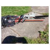 Craftsman Electric chainsaw, Black & Decker hedge