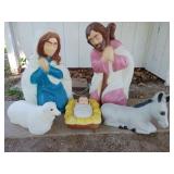 Vintage Blown mold nativity scene all pieces
