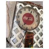 Vintage Coca-Cola clock. Works but does not light