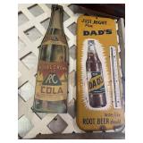 Vintage Dadï¿½s Root Beer thermometer/sign, paper,