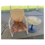 Vintage metal shell back outdoor chair