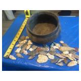 Restored pottery and field points