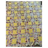 Double wedding ring handmade quilt measure 62 x