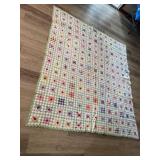 Old handmade  wilt measures 77 x 67. The front