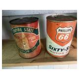 Vintage Empire State motor oil full can and