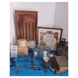 Vintage washboard and other items as shown