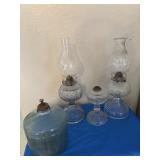 Antique Cleveland metal company, blue/green glass