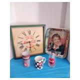 Vintage Coca-Cola clock and Tray other Coca-Cola