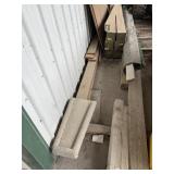 Six 6 x 6 posts 6 feet long and plywood and other