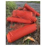 Orange plastic safety netting