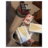 Christmas craft items and tree