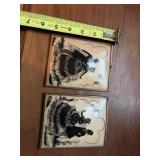 Pair of reverse silhouette pictures on bubble