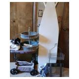 Housewares lot iron and ironing board small table