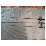 Three fishing rod and reels incl. 2  ABUMATIC