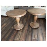 Side tables. Stand 26 inches tall and 25 inches