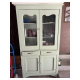 Antique green step back kitchen hutch