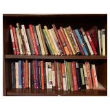 Two shelves of cookbooks
