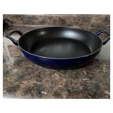 STAUB dark blue daily pan. 12ï¿½ in diameter no lid