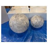 Snowflake glass light up globes. Battery operated