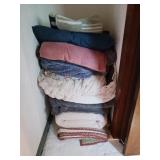 Large lot of blankets and one new rug