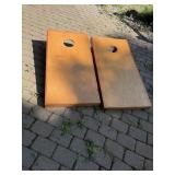 Pair of wooden cornhole boards