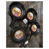 4 new Lodge small cast iron skillets