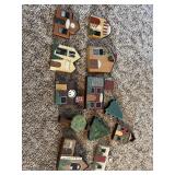 Hand painted wooden folk art shelf sitters