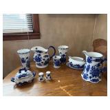 Blue and white glassware/decor