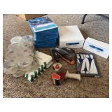 Shipping tape, copy paper, envelopes, two swing