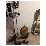 Yard art 2 chickens with chicks other items as