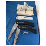 2 Dixon folding pruning knives, pocket knife,