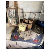 Flower, frog,  rug, and other as shown