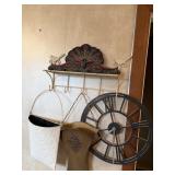 Metal bird shelf and other decor as shown