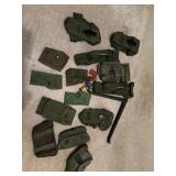 Vintage military bipod, & pouches as shown