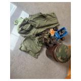 Camo backpack, pouches and bags as shown