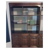 Shelving unit with cabinet and drawers below