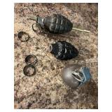 3 old retired grenades