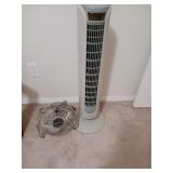 Tower fan and small desktop or tabletop fan