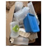 Box of plastic containers