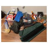Emergency blankets, candles, camping cot, tarps,