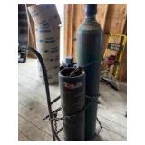 Oxygen and acetylene tanks and cart