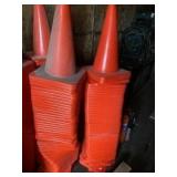 Approximately 150 highway cones