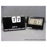 TROY AIKMAN DOLLAR BILL- ON PLAQUE- "IN TROY WE T